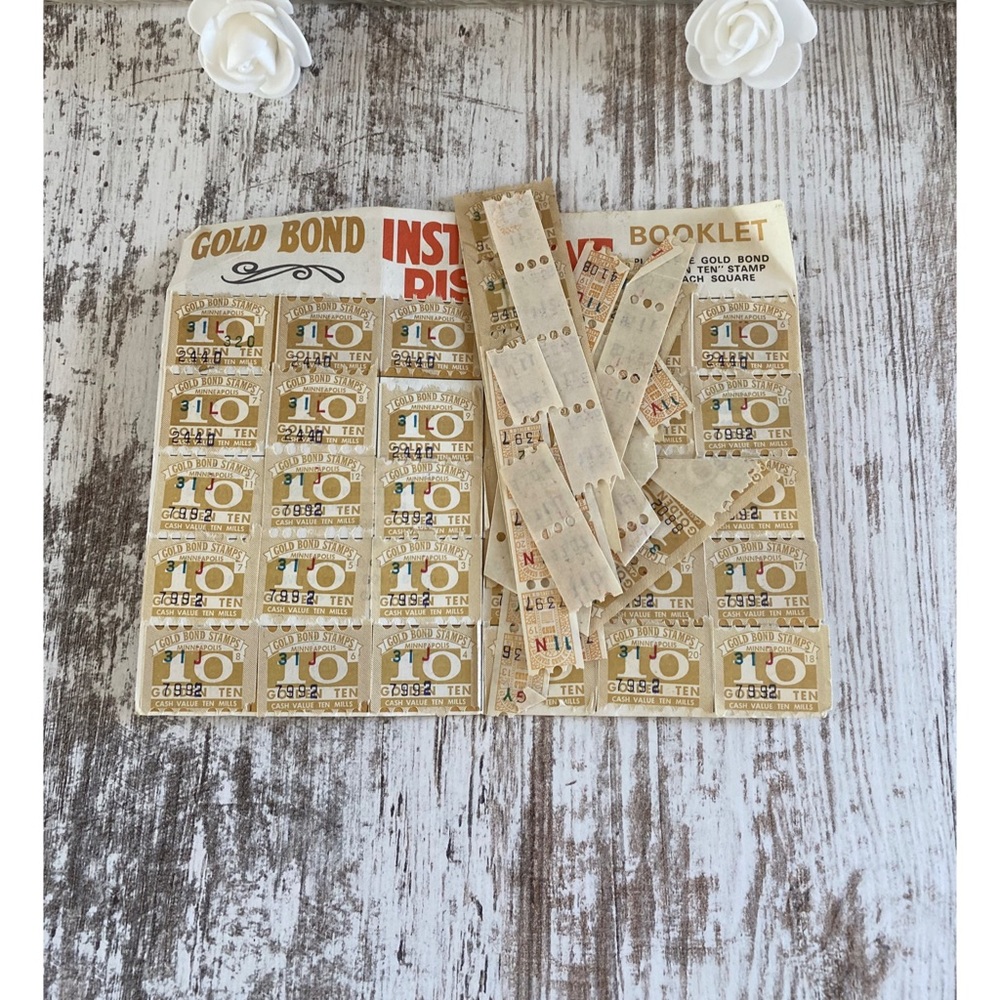 Vintage Gold Bond Golden Ten stamps